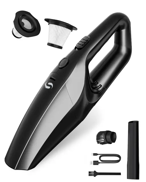Aspirateur à Main, Aspirateur Voiture Puissant sans Fil avec Filtre HEPA Lavable et Accessoires Multifonctions, Aspirateur de Table Rechargeable pour Voiture, Maison et Poils d’Animaux