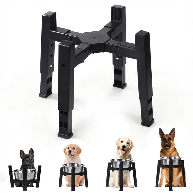 Marchul Support de gamelle pour chien réglable en hauteur et largeur [support uniquement], gamelles surélevées pour chiens de taille moyenne et grande, base antidérapante, mangeoire surélevée stable