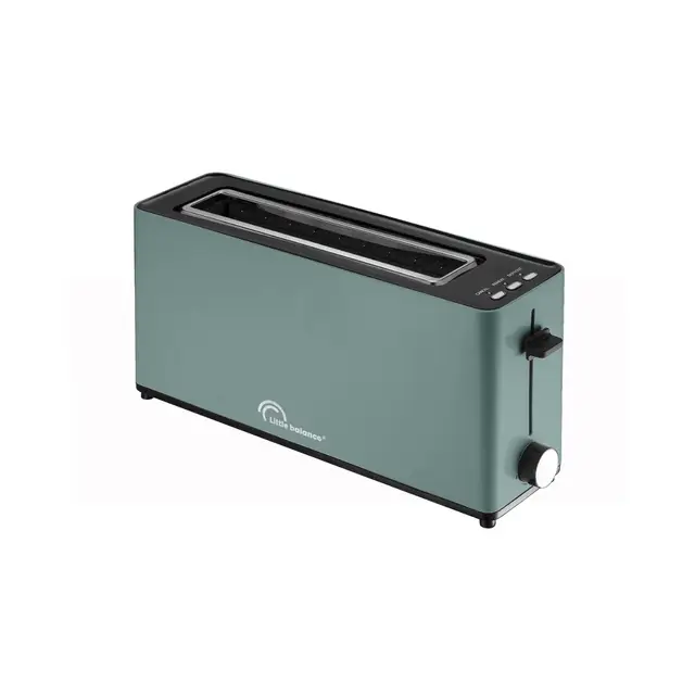 LITTLE BALANCE 8830 Happy Toast, Grille pain Toaster, 1 longue fente, 1 tranche baguette, Thermostat 7 positions, Décongélation, Tiroir Ramasse-miettes, 900 W, Emeraude