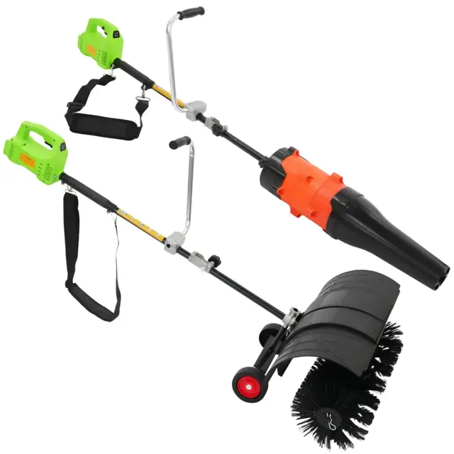 800-1300W Souffleuse à Neige Électrique 2 en 1 Souffleur et Balayeuse à Feuilles 36-60V Batterie Balayeuse à Main avec Roues, Pelle à Neige Sweeper pour le Nettoyage des Terrains de Gazon Artificiel