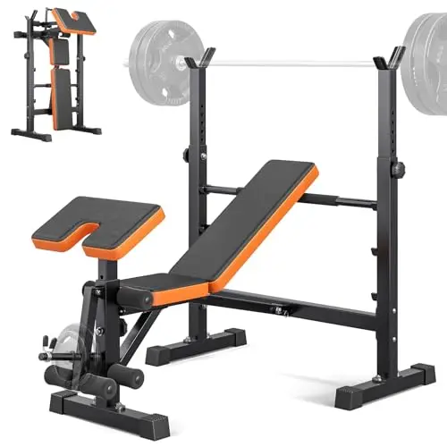 YOLEO Banc de musculation Réglable pour Salle de Sport à Domicile, Certifié ENISO pour une Charge Maximale de 375 kg, Pré-assemblé à 98%, Banc Musculation Pliable avec 84 Positions