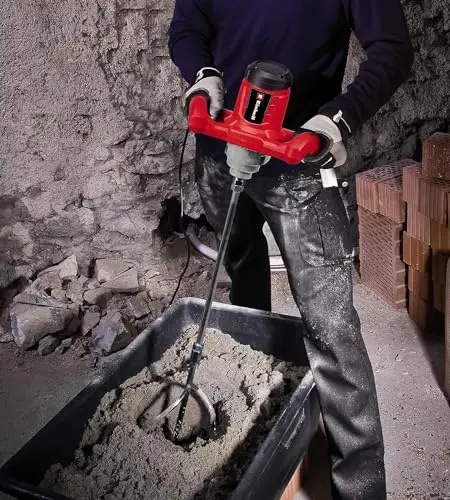 Einhell Mélangeur de peintures et de mortiers TC-MX 1400-2 E (1400 W, Variateur électronique, Interrupteur blocable, Démarrage progressif, Porte-outils solide M14, Avec mélangeur à hélices)