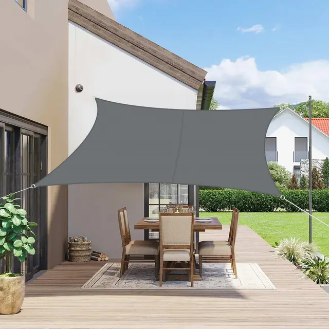 SUNNY GUARD Voile d'ombrage Rectangulaire 2x3m Imperméable Toile Ombrage UV Protection pour Patio Jardin, Terrasse,Extérieur, Balcon,Gris Anthracite foncé