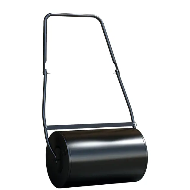 DURHAND Rouleau à Gazon, Rouleau de Jardin 50 cm, remplissable avec 38 L d'eau ou de Sable, poignée Ergonomique, Outil de Jardinage pour pelouse, Patio et Parc, Noir