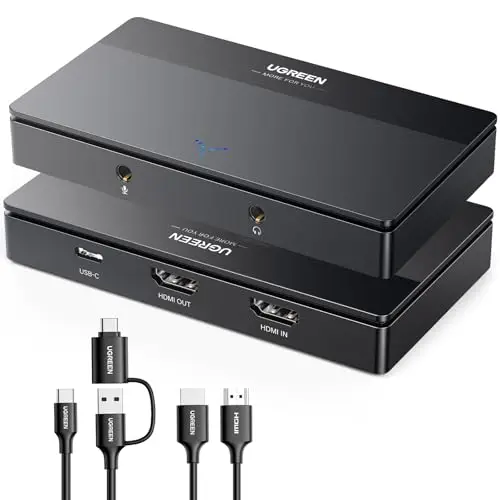 UGREEN Carte Capture Vidéo HDMI USB C 3.0 4K 60Hz Acquisition 1080P 60FPS Enregistrement Streaming Jeux en Boucle Compatible avec Switch PS5 PS4 Xbox TV Stick DSLR MacBook Pro iPad PC Caméra