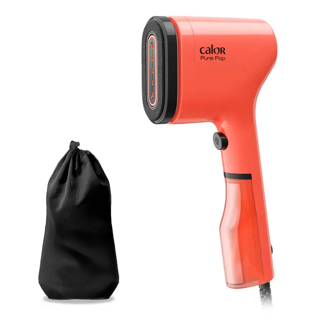 Calor Pure POP, Défroisseur vapeur de voyage, 1300 W, 20g/min, Prêt en 15 s, Utilisation facile et pratique, Compact et léger, 710g, Corail, DT2022C0