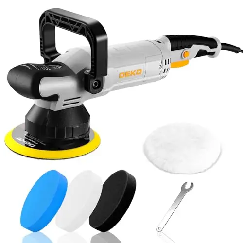Polisseuse Orbitale 900W: DEKOPRO Double Action Polisseuse Voiture tenue avec Pad 150 mm, Orbite 15 mm, 6 Vitesses 600-4000 RPM- Lustreuse pour Détailing Auto, Polissage et Cirage