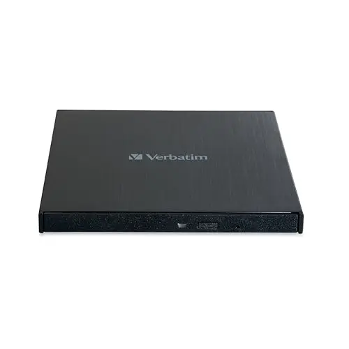 VERBATIM Graveur Blu-ray externe extrafin noir I Lecteur Blu-ray & DVD RW Port USB 3.2 Gen 1 extra-plat