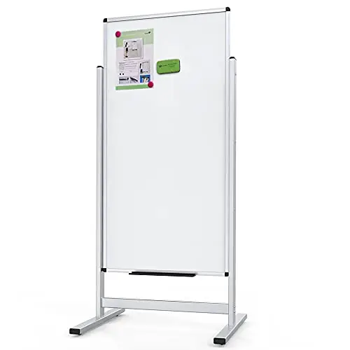 Viz-Pro Support magnétique double face pour tableau blanc Cadre et support en aluminium 1200 x 600 mm