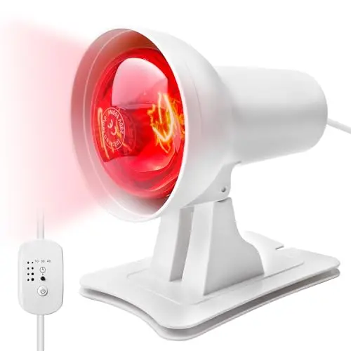 SUNOYA Lampe À Lumière Rouge 150 W, Lampe Infrarouge, Lampe Chauffante Rouge, Pour Soulager La Fatigue Musculaire et Offrir Une Chaleur Relaxante - Angle Réglable Pour Un Confort Optimal