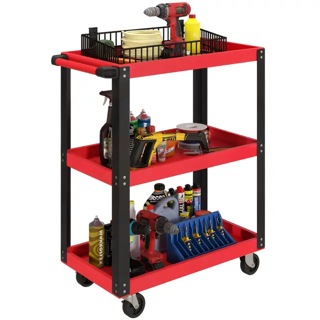 HOMCOM Chariot d'atelier 3 Niveaux