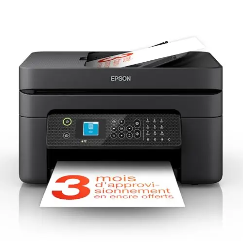 Epson Workforce WF-2930DWF | Imprimante 4-en-1 - Impression, Numérisation, Copie, Fax - WiFi, ADF, Recto-Verso, Mobile, 4 Mois ReadyPrint Flex - Compacte, Haute Vitesse, Encre Économique
