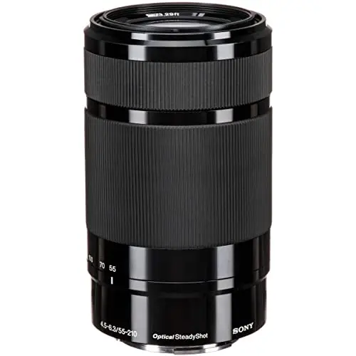 Sony SEL55210 – Zoom téléobjectif 55–210 mm F4.5–6.3 OSS pour APS-C (compact et léger, stabilisation optique, monture E, idéal voyage, nature & sport, compatible ZV-E10, A6400, A6700)