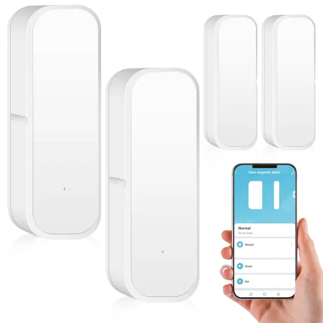 Lot de 2 capteurs de porte WiFi Smart Tuya, détecteur intelligent d'ouverture et de fermeture, notification d'application sans fil pour maison, hangar, garage