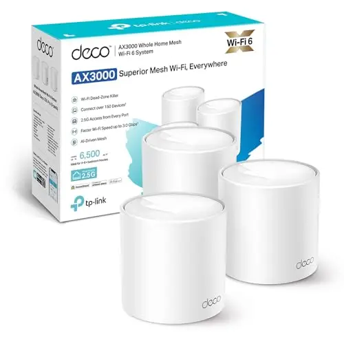 TP-Link Deco WiFi 6 Mesh AX3000Mbps Deco X50 Pro(3-Pack), Système WiFi 6 pour Toute la Maison, Couverture de 550㎡, Ports 2,5G, Contrôle Parental, Compatible avec Toutes Les Box Fibre