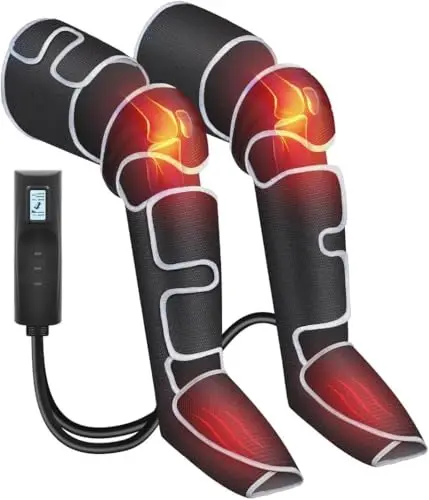 COMFIER Masseur de jambes pour la circulation sanguine et le soulagement de la douleur, masseur de jambes avec chaleur,3 réglages de chaleur et 3 intensités,cadeau de Thanksgiving