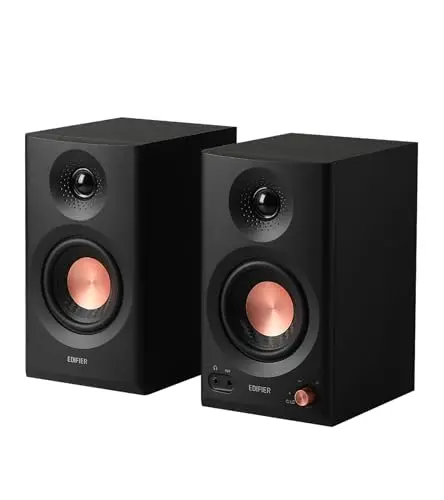 Edifier MR3 - Haut Parleurs de Studio Compacts 2.0, Hi-Res Audio, Bluetooth V5.4, Contrôles physiques, RCA, AUX, Application Mobile, 2x18W, Noir