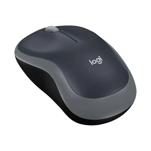 Logitech M185 Souris sans Fil, 2.4 GHz avec Mini Récepteur USB, Longévité de la Pile 12 Mois, Résolution du Capteur 1000 PPP, Ambidextre, Compatible PC, Mac, Ordinateur Portable - Gris/Noir