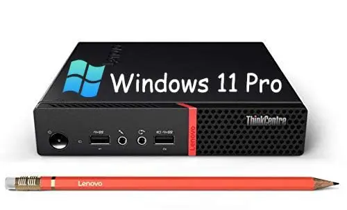 Lenovo ThinkCentre M715Q Mini ordinateur de bureau AMD Ryzen 5 Pro 2400, 8 Go de RAM, SSD 256 Go, WiFi, Bluetooth, clavier QWERTY américain, Windows 11 Pro (reconditionné)