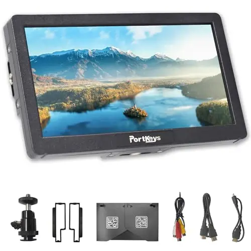 Portkeys HD7H Moniteur Caméra 7" 4K HDMI Field Moniteur Vidéo avec Écran Mat Anti-Reflet et Pare-Soleil, Focus Peaking, False Color, Anamorphic De-Squeeze pour DSLR