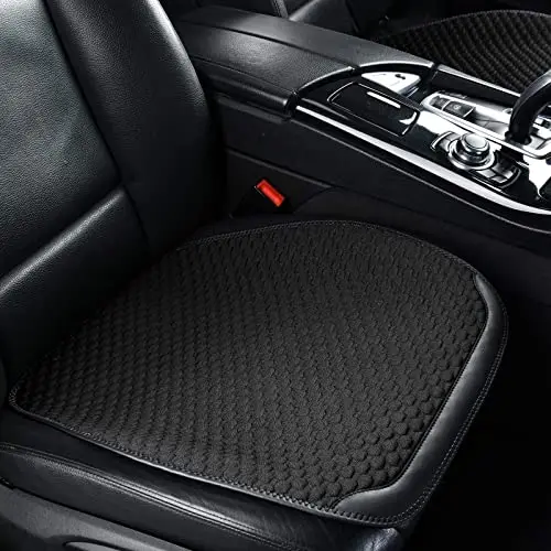 ZATOOTO Protection Siege Voiture Avant 2 Pièces, Universelle Coussin Voiture Conducteur pour Protection Siege Auto, AntidéRapante et Respirant, Noir