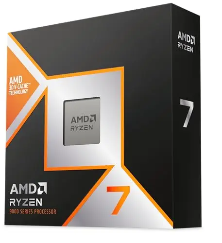 AMD RYZEN ™ 7 9800X3D 8 Coeurs/16 Threads débridés, Architecture Zen 5, 104 Mo Cache, 120W TDP, Jusqu'a 5.2 Ghz Frequence Boost, Socket AM5, Ventilateur Non Inclus