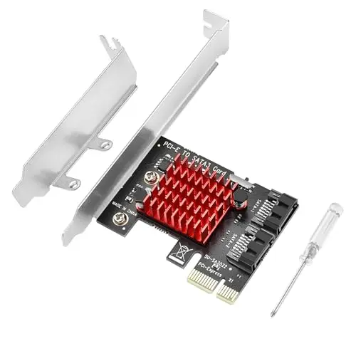 ELUTENG Cartes d'extension PCIE 2 Ports SATA III 6 Gbit/s, Carte Contrôleur PCIE 1X vers SATA 3.0 2 Ports, Prend en Charge SSD et HDD pour Windows 7/8/10/XP/Linux/Vista (Puce : SA3022)
