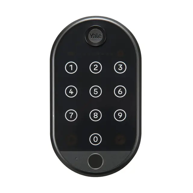 Yale Clavier Connecté à Empreinte Digitale, Fonctionne avec les appareils connectés Yale, Accès sans clé, Installation facile, Code d'entrée personnalisable, Clavier rétroéclairé, 4 Piles Founies