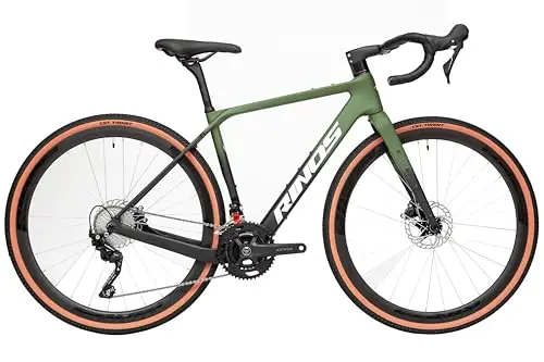 Rinos Sandman 4 – Vélo Gravel Carbone GRX 400 – Freins à Disque hydrauliques – Pneus 700x40C – Cadre léger en Carbone T800 – Transmission 2x10 Vitesses