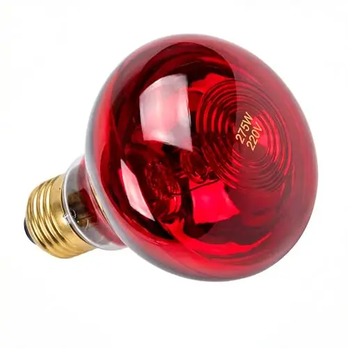 KMINA Ampoule Infrarouge 275W pour Lampe Chauffante, Culot E27, Rouge Rubis, 220 à 240V, Verre et Aluminium, Remplacement