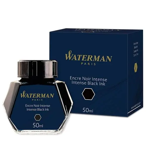 Waterman encre pour stylo plume | flacon d'encre Noir Intense | bouteille de 50 ml