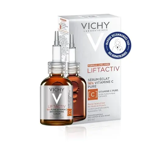 Vichy - Liftactiv H A Vitamine C Sérum - Sérum Visage Antioxydant Enrichi en Vitamine Cg, Pycnogenol et Acide Hyaluronique - Action anti-rides et Anti Fatigue - Pour tous Types de Peau