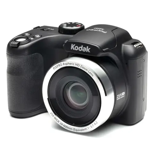 KODAK Pixpro AZ252 - Appareil Photo Bridge Numérique 16 Mpixels, Zoom Optique 25X, Video HD 720p, Grand Angle 24 mm, Stabilisateur Optique de l’Image, Ecran LCD 3 - Noir