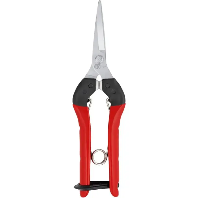 FELCO 322 épinette longue portée, lame chromée 46 mm, coupe 10 mm, poignées acier ergonomiques, amortisseurs polyuréthane, outil précis et léger 190 mm, pour jardinier, fleuriste, viticulteur