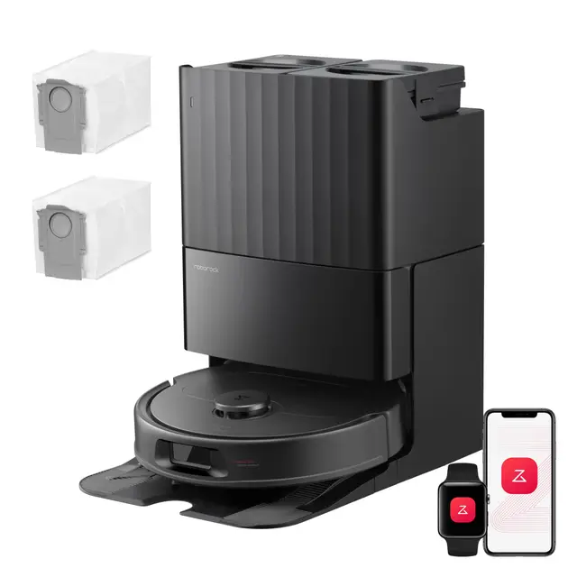 roborock Qrevo S Pro Set Robot Aspirateur Laveur 18 500 Pa, 45 °C Séchage à l’air Chaud, 75 °C Autonettoyant à Haute Température, Évitement d'obstacles et Navigation Intelligente, Anti-enchevêtrements