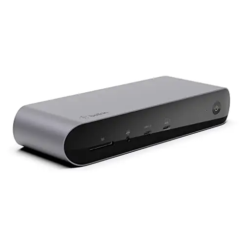 Belkin Station d’Accueil , Affichage Simple 8K à 60 Hz, Compatible Double Affichage 4K, 2 Ports Thunderbolt 4 Dock Pro, 2 Ports HDMI, PD 90 W, entrée/Sortie Audio, MacBook Pro, XPS, etc.