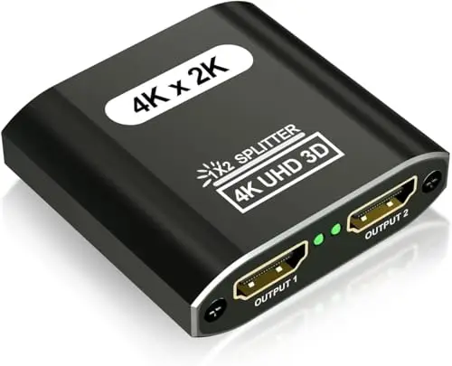 HDMI Splitter 1 entrée 2 Sorties - 4K Répartiteur hdmi 1 Input 2 Output pour Lecteurs DVD Consoles de Jeux appareils de Streaming - Miroir Uniquement ne Pas étendre