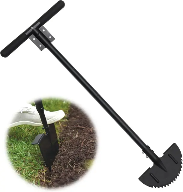 FLY HAWK Coupe Bordure Manuelle, 91cm Outil de Bordure de pelouse Manuel avec Poignée en T, pour Paysages, Allées, Parterres de Fleurs, Trottoirs, Terrasses/Noir
