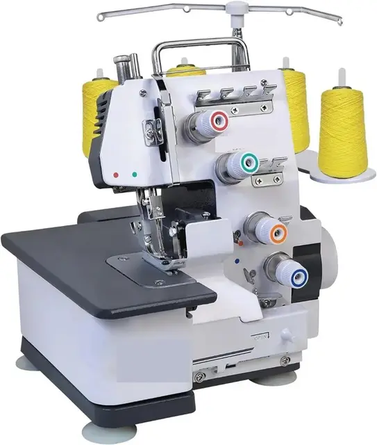 Machine professionnelle semi-industrielle de soudage et overlock, cadre en métal robuste, système de couture Overlock à 3 à 4 fils pour des coutures lisses et durables