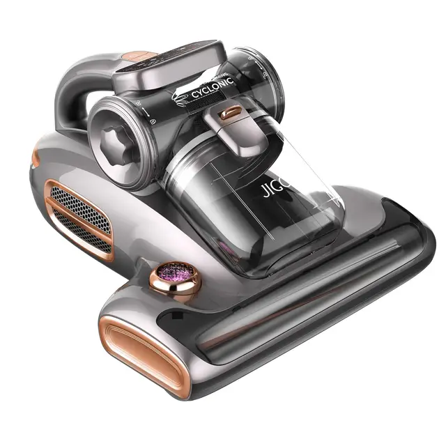 JIGOO Aspirateur Anti Acariens pour Matelas avec Lumière UV, 700W 15kpa Punaise de Lit élimine 99,9%, Affichage LED, 72dB Design Silencieux sans Bruit