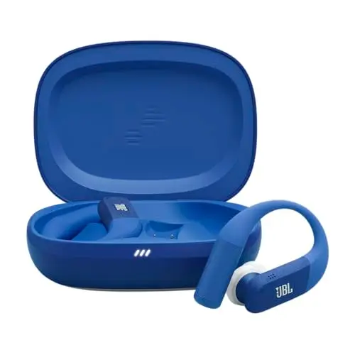 Écouteurs de sport sans fil JBL Endurance Peak4 à réduction de bruit intra-auriculaire BT, 48hrs d'autonomie, TwistLock Secure Fit, étanche à l’eau et à la poussière IP68, son JBL Pure Bass, noir/gris