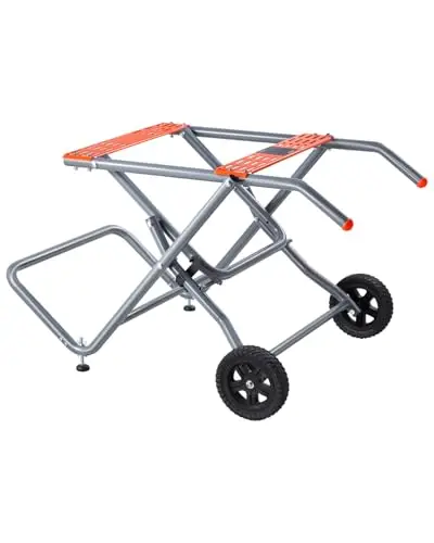 VEVOR Support Pliable pour Scie à Table sur Roues en Caoutchouc 203 mm, Capacité de Charge 158,76 kg, Construction Robuste, Rangement Facile, Support Universel pour Plupart de Marques de Scies à Table