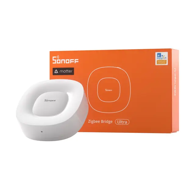 SONOFF Zigbee Bridge Ultra, Matter Gateway, Zigbee Hub Intelligent, Capacité de l'appareil 256, Assistance OTA, Portée de 200 m, Alarme de Sécurité Intelligente, Connexion WiFi/Ethernet