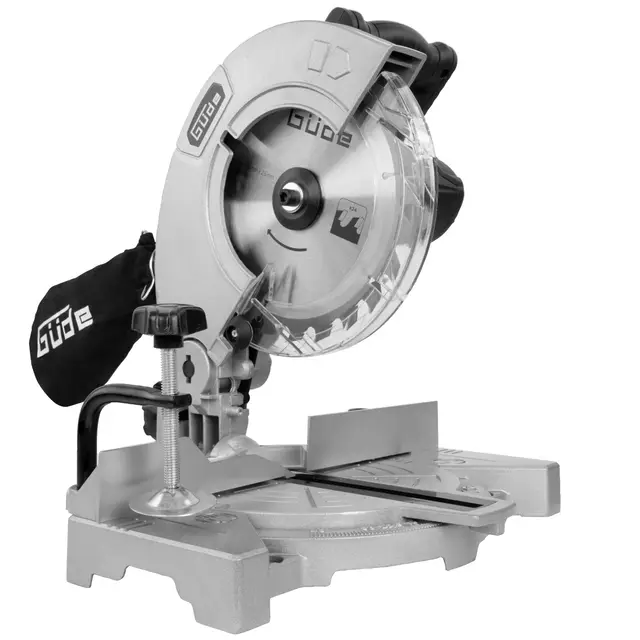 Güde Kappsäge GKS 2134.1 (230 V, 1100 W, 5500 1/min Motordrehzahl, 210 mm Sägeblatt-Ø, Kopf bis 45° schwenkbar, Schnittbereich (bei 90°/90°) 60 x 120 mm, inkl. Staubfangsack & HM Sägeblatt)