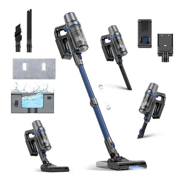 Olvy Aspirateur Balai 2-en-1 sans Fil avec Lavage