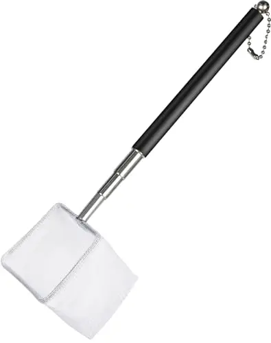 Pawfly Filet pour crevettes d'aquarium 5-10 cm Mini-Filet de pêche avec poignée Extensible en Acier Inoxydable Mailles Souples Rondes/carrées pour Aquariums & Petits bassins