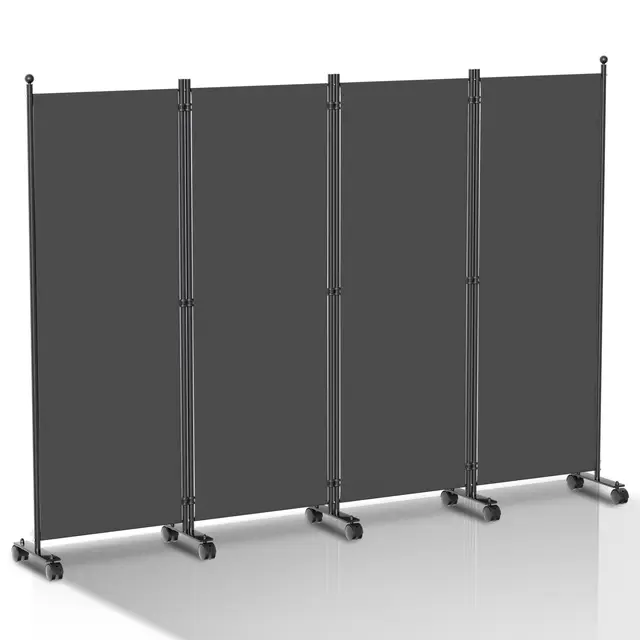 Vigevee Paravent 4 Panneaux Anthracite
