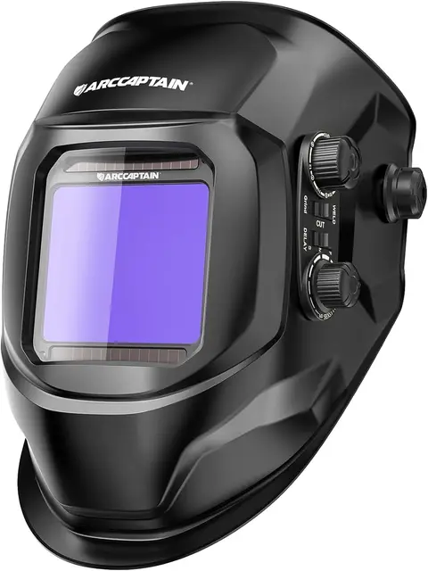 ARCCAPTAIN Masque de Soudeur Automatique 100 x 93 mm Avec Grand Champ de Vision, Couleur Réelle Entièrement Automatique, Casque de Soudeur Avec Couleur Véritable, Large Ombre 4/9-13 Pour MIG, TIG, ARC