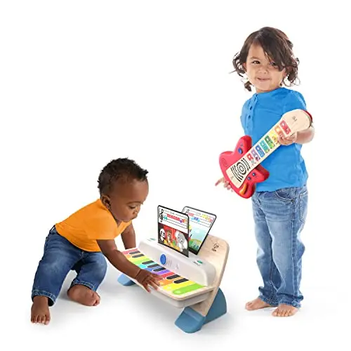 Baby Einstein, Together in Tune Duo, Instruments de Musique Magic Touch, Guitare et Piano connectés sans Fil, Jouets en Bois pour Enfants à partir de 12 Mois