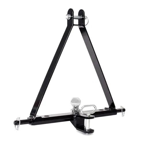 WilTec Triangle d’attelage 610 mm Barre Remorquage Agricole Rail Triangulaire Cat. 1 Anti-Rotation